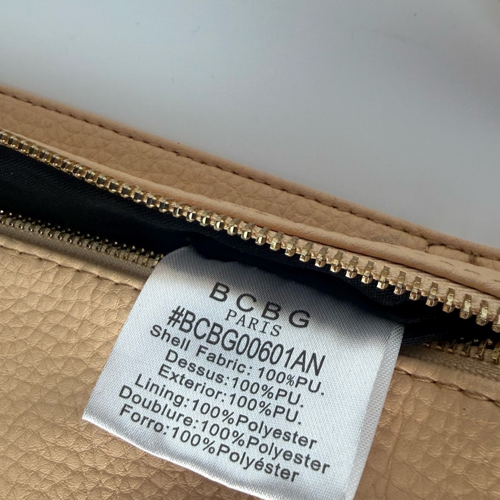 BCBG Paris Cream Pebbled Faux Leather Shoulder Bag - Picture 6 of 6
